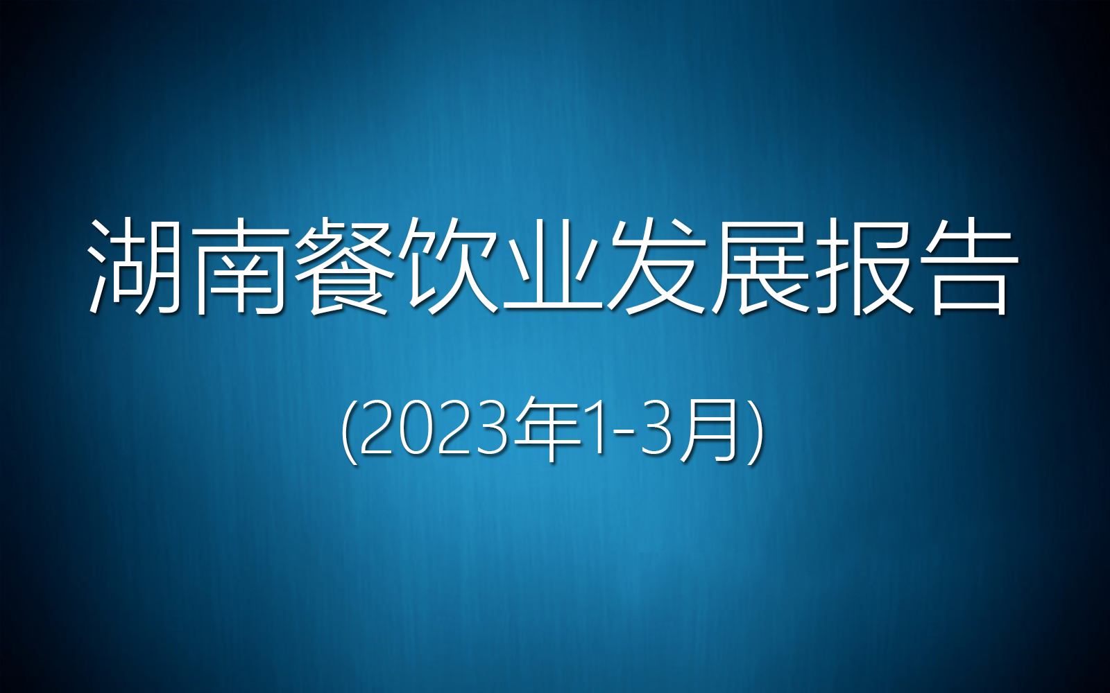 2023年1-3月湖南餐饮业发展报告